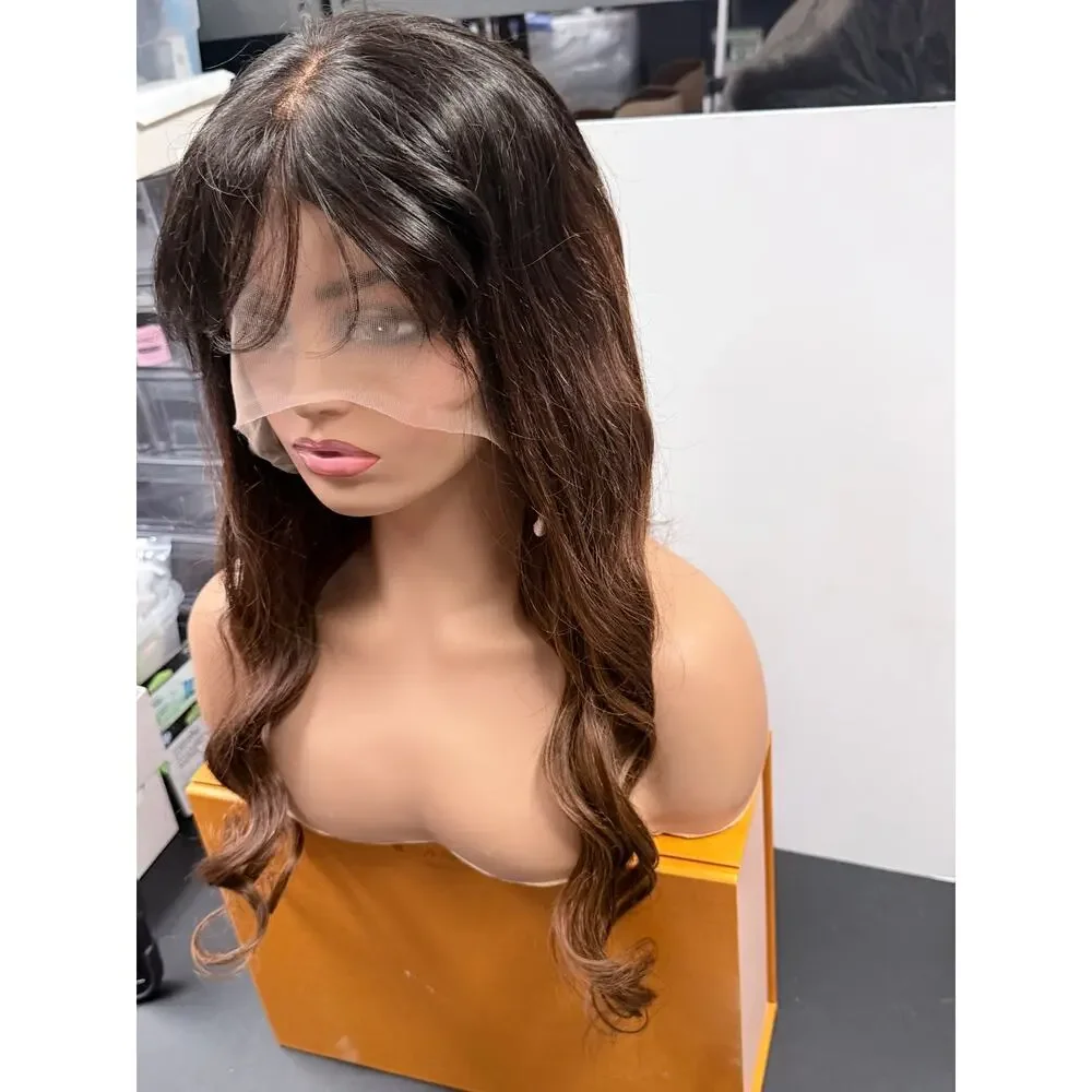 ILIKEHAIR Human Hair Long Body Wave Wig Ombre Brown NWT